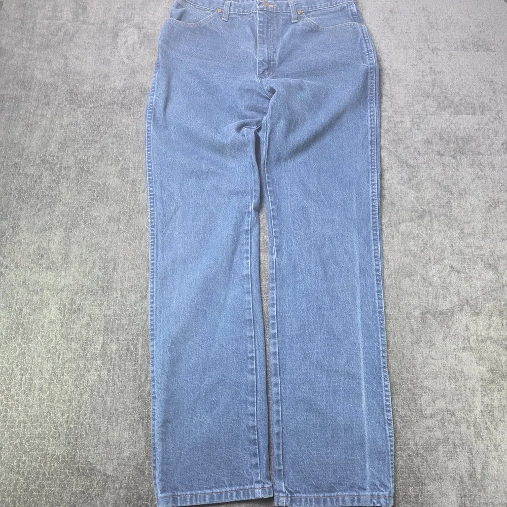 Wrangler Cowboy Cut Jeans Mens 34x34 (33x33) Medium Wash Straight Rodeo Western